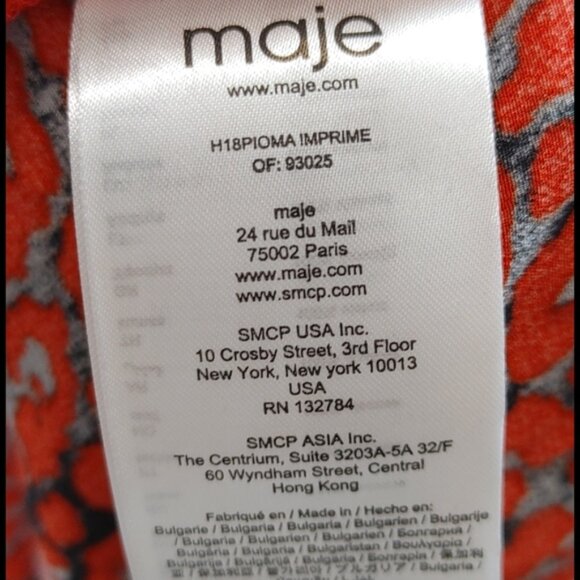 MAJE Pioma Leopard-print Woven Jumpsuit In Imprime Size XS EU 34 Red Gray Grey - Picture 10 of 11